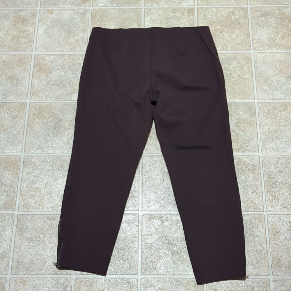 Eileen Fisher  Petite Slim Zipper Ankle Pull On Brown Pants L - Picture 6 of 6